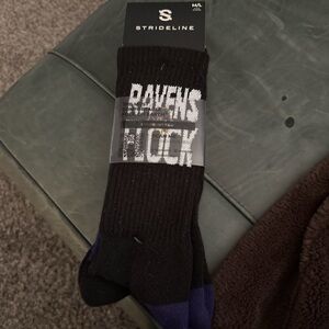 Black and Purple Ravens Flock Athletic Socks